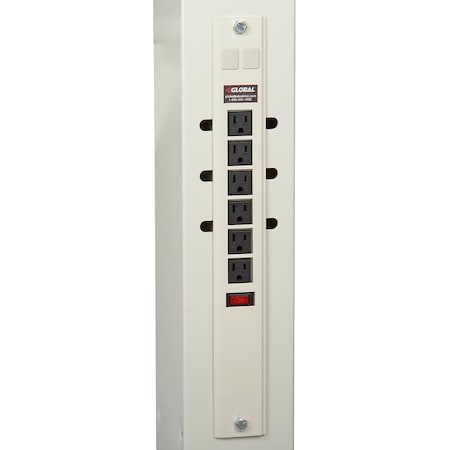 Global Industrial Power Kit for 68inH and 81inH Orbit Posts, Beige 670071BG